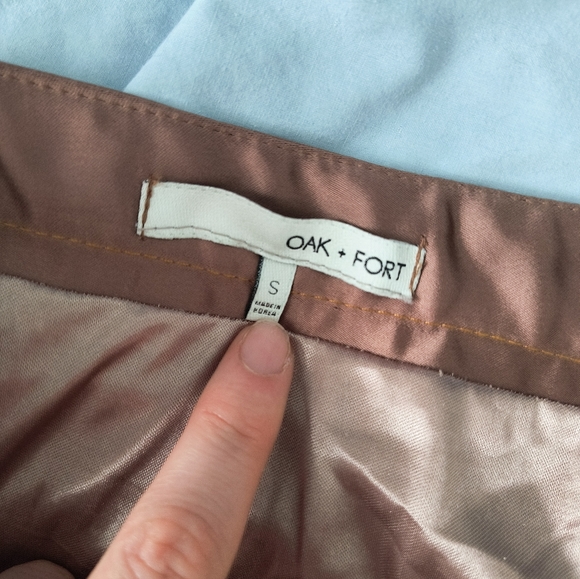 Oak + Fort Brown Satin Midi Skirt - Picture 2 of 4